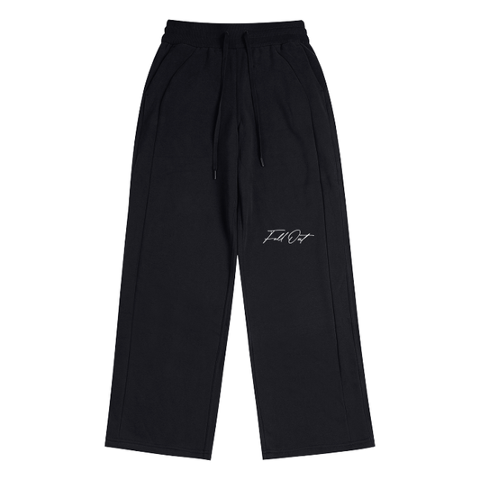 Adult Wide Bottom Sweatpants in Black